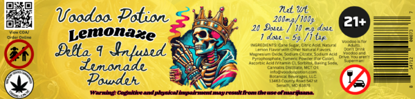Lemonaze: 200mg Lemonade Powder Label